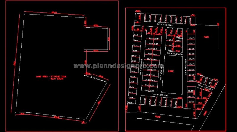 6.5 Acre Residential Colony Free DWG Layout with Parks